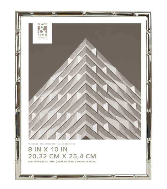 8 x 10 Silver Bamboo Tabletop Picture Frame by Place & Time