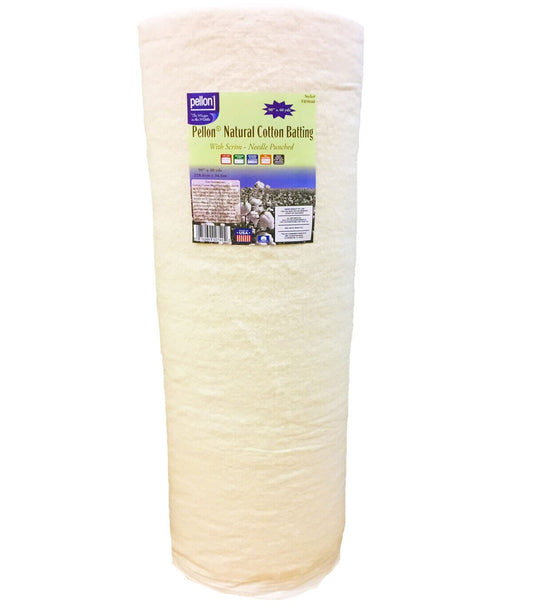 Pellon Natural Cotton Batting Roll with Scrim 90x40yd Needle Punched