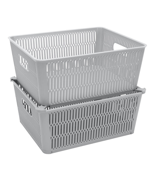 Simplify 40lbs Slide 2 Stack It Storage Baskets 2pk