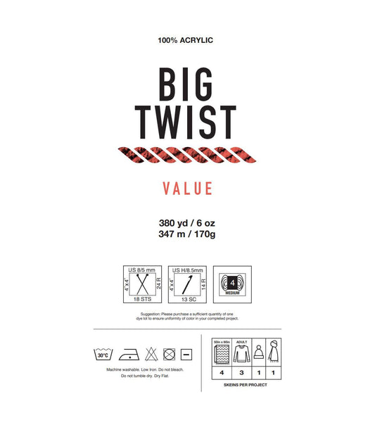 4pk Solid Teal Medium Weight Acrylic 380yd Value Yarn by Big Twist